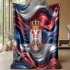 Serbia Printed Flannel Blanket Skin Friendly Warm Decorative Throw for Indoor Couch Bed Daily Use