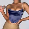 Sexy Women's  Suspender  Vest Rhinestone - Strapped Satin Crop Camisole: Chic & Sparkly, Multiple Colors Available
