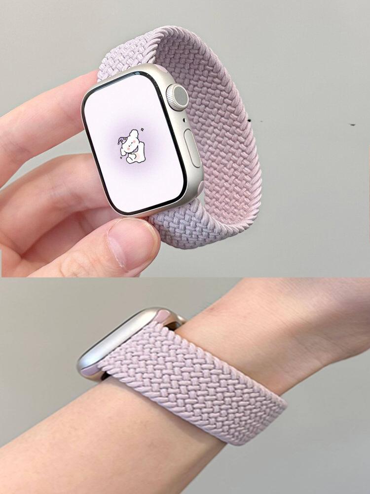 Ремешки Для Apple watch bands 44мм 45мм 40мм 41мм 49мм 46мм 42мм Плетеный Solo Loop Correa браслет iwatch Серии 11 10 9 7 8 SE 6