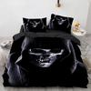 Комплект постельного белья Black Hat Skull Queen Size Хэллоуин Комплекты пододеяльников Современный стиль Спальный комплект постельного белья Чехол для одеяла Наволочки