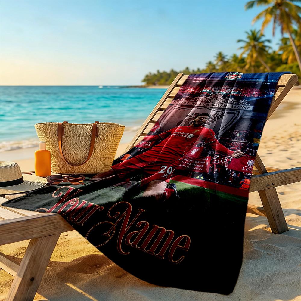 Liverpool Fc Customize Your Name Beach Towel Quickdry Soft Microfiber Perfect For Traveling Yoga Camping And Swimming