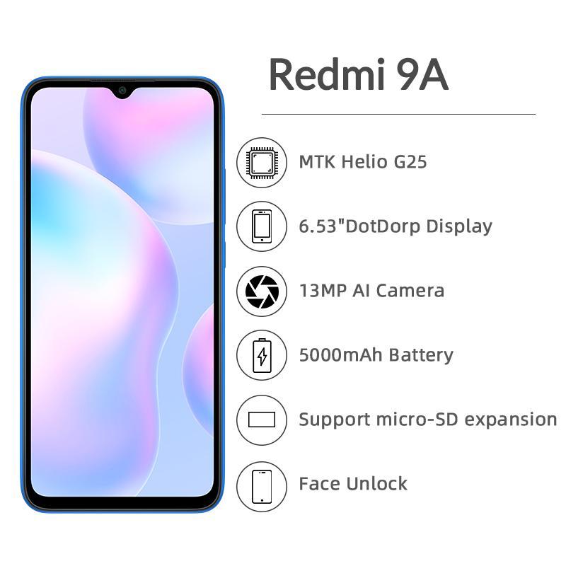 Xiaomi Redmi 9A Смартфон Redmi 9A 9 A MTK Helio G25 Octa Core Imaging Office Прямая трансляция Киберспорт Игры 6.53" DotDrop Дисплей