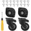 Ailunate Suitcase Caster Replacement Tire Kit, Carry-on Case Wheels, Carry-on Bag Rubber, Silent Repair Parts, Axle Replacement (A90, Set of 4)