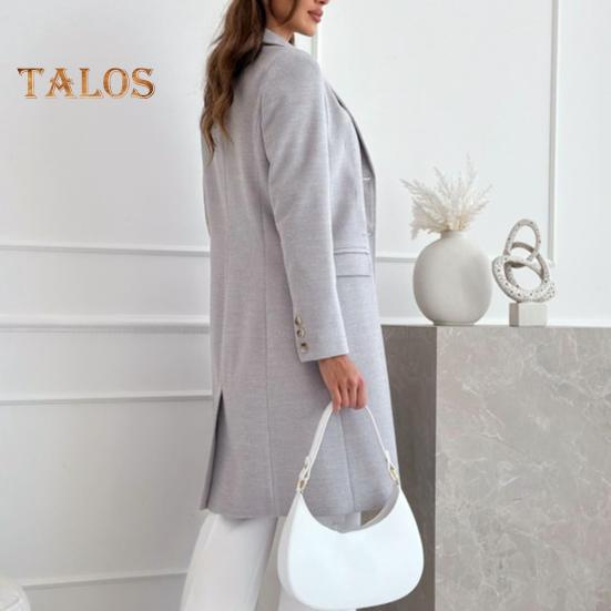 Зимнее женское шерстяное пальто с застежкой на пуговицы, плотная куртка средней длины, однотонная, с отложным воротником, теплое, формальное, деловое, для поездок на работу, пальто