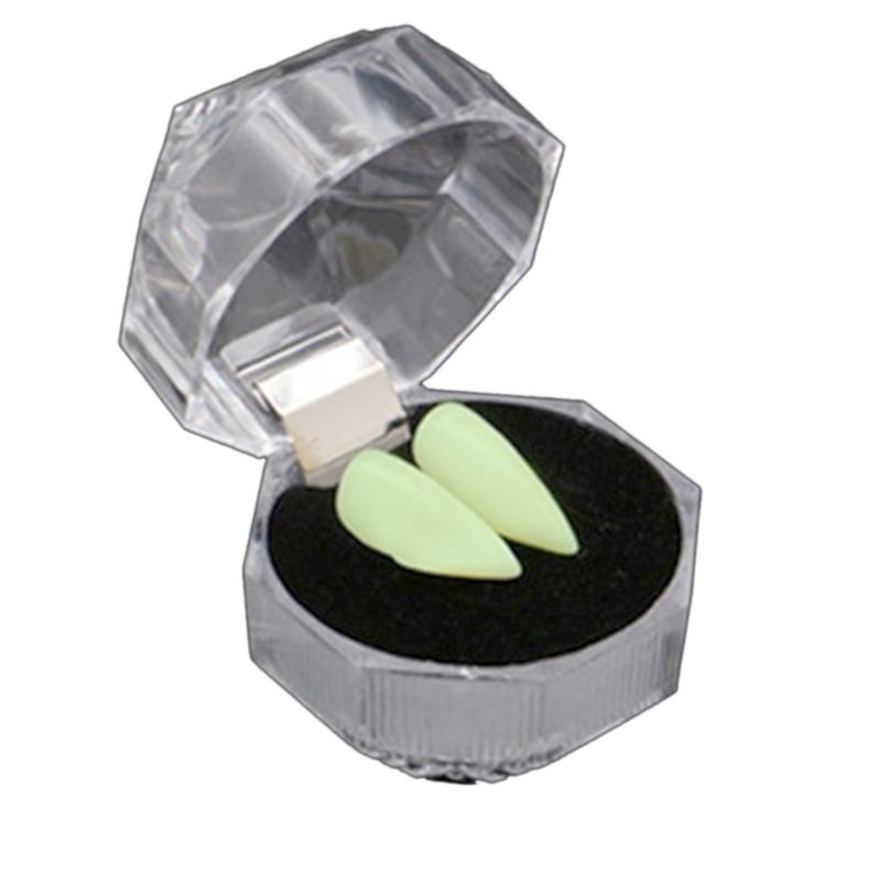 Halloween Vampire Teeth Environmentally Resin A Pair Horror Denture Props With Tooth Gel Easy Mount Cosplay Props Decor