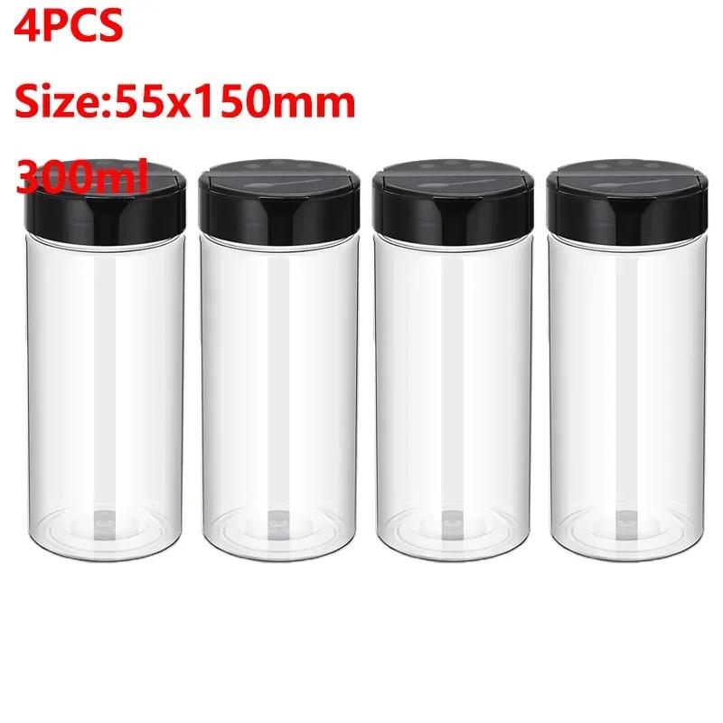 12/4/1 шт. Прозрачная бутылка для специй для кухни, контейнер для приправ, пластиковые банки для приправ, коробка для приправ, кухонные принадлежности