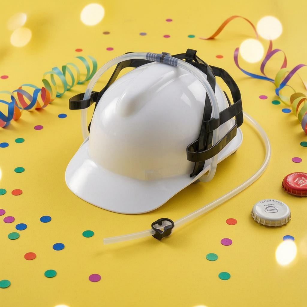 Beverage Hat Single Size Carbonated Beverage Helmet Straw Beverage Hat Plastic Party Gear Wearable