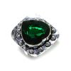Хромовый диопсид Драгоценный камень Ручной работы Серебро 925 пробы Ювелирное изделие Кольцо Размер 9.5 j5o32