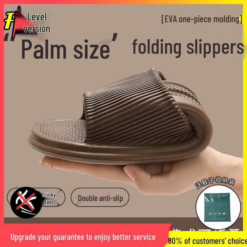 Мужские летние нескользящие комнатные тапочки больших размеров на толстой подошве с одним ремешком