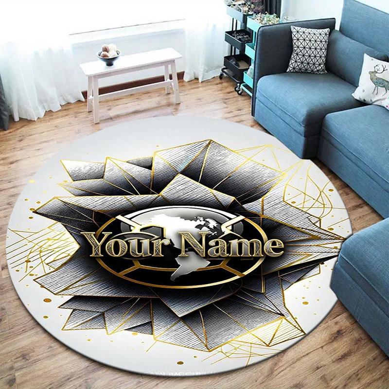 Club America Eagle Custom Name Round Area Rug Carpet Rug For Living Room Bedroom Sofa Playroom Decor Nonslip Floor Mat