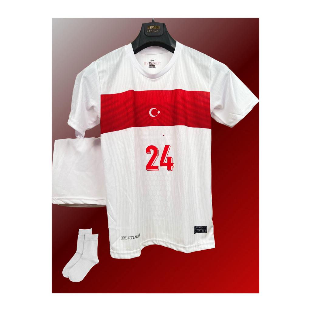 Euro 2024 S.kilisoy-kenan Yildiz White Child Football Jersey 2 Set (jersey-shores-chorap-bilelik)