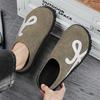 Summer New Men Half Dragged Leather Shoes PU Net Red Envelope Headless Half Dragged Leather Shoes Size 38-44 Men Slippers