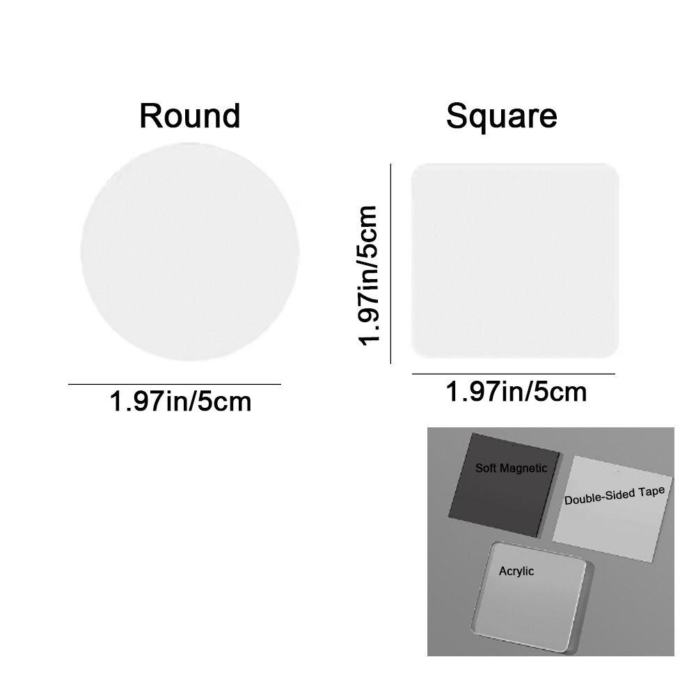 16 Штук Акриловые DIY Прозрачные Магниты на Холодильник Квадратные/Круглые Ручной Работы Магнитные Фото Стикеры Материал Комплект