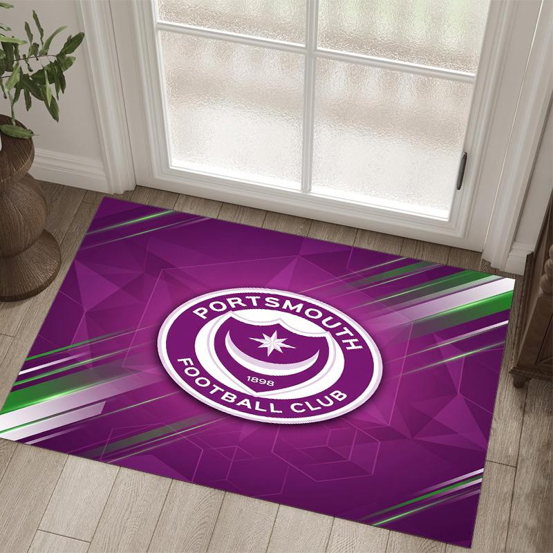 Дизайн Portsmouth FC Кристальный Велюровый Ковер Уютный Не?Нескользящий ковер с принтом для спальни, гостиной, прихожей