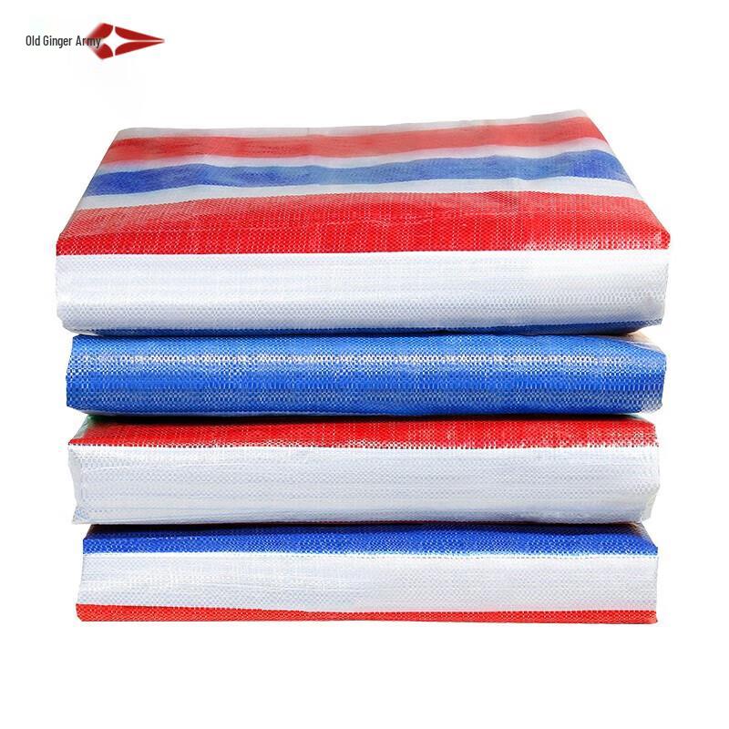 Heavy-Duty Three-Color Striped Waterproof Tarp