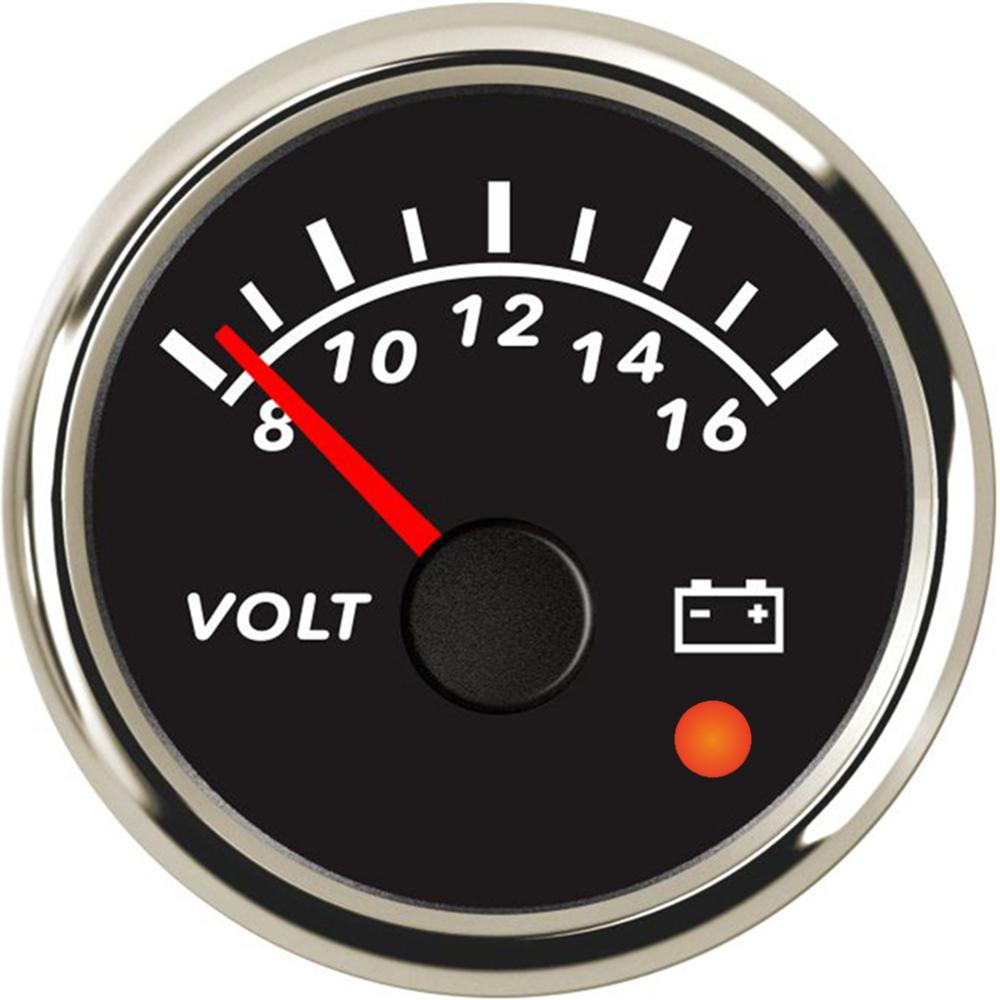 ELING Car Boat Yacht Truck Universal 52mm Voltmeter 8-16V 16-32V 9-32V Volt Gauge with 8 Colors Backlight and Alarm