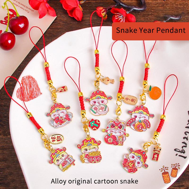 Милый мультфильм китайский Новый год зодиак змея брелок год змеи счастливый брелок подвески сумка подвеска украшение подарки
