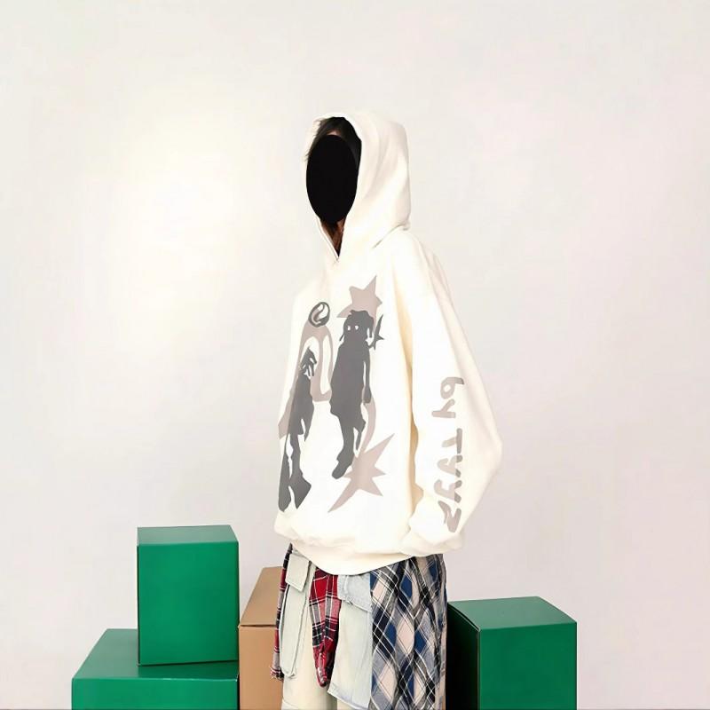 Oversized Cartoon Print Hoodie Women - Streetwear Loose Fit Cotton Blend Pullover Sweatshirt
