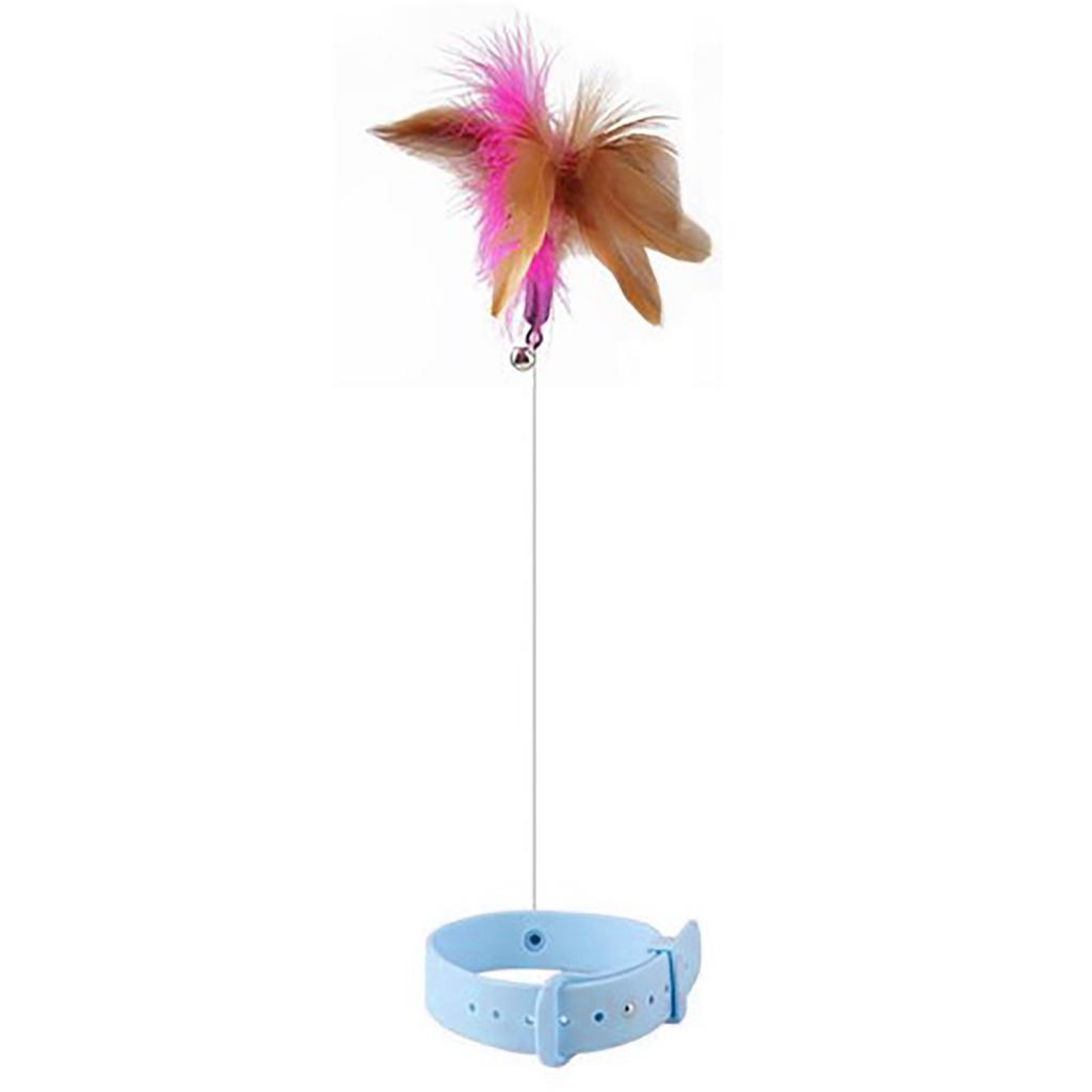 Silicone Collar Cat Teaser, Pet Collar Cat Teaser, Spring Bell Feather Cat Teaser, Cat Toy