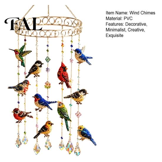 Unique Housewarming Gifts for Friends Graceful Bird Wind Chime, Stained Outdoor Sun Catcher Windchime, Colorful Yard Relaxing White Noise Sound Decor