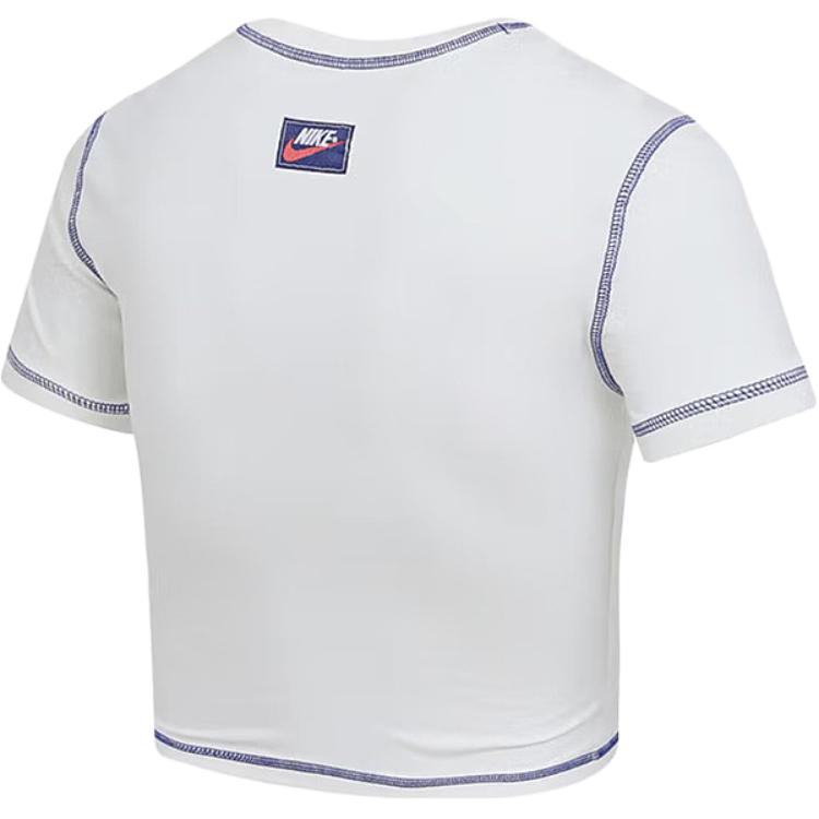 Nike SS SLM CRP GFX Футболка Rair Fashion Круглый вырез Дышащая Удобная Универсальная Футболка с коротким рукавом Обычная Женские топы Белый IB2921133