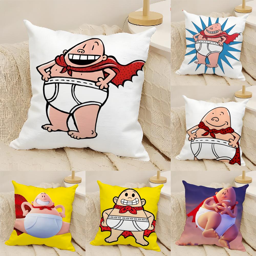 American Funny Cartoon Captain Pillow Case Natural Linen DoubleSided Printing Sofa Home Decor Cushion Cover