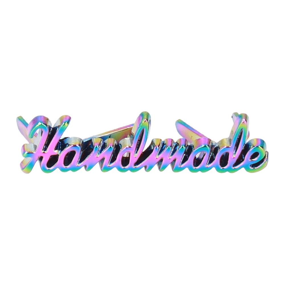 5pcs Retro Style Handmade Metal Labels Colorful Design DIY Bag Label For DIY Craft