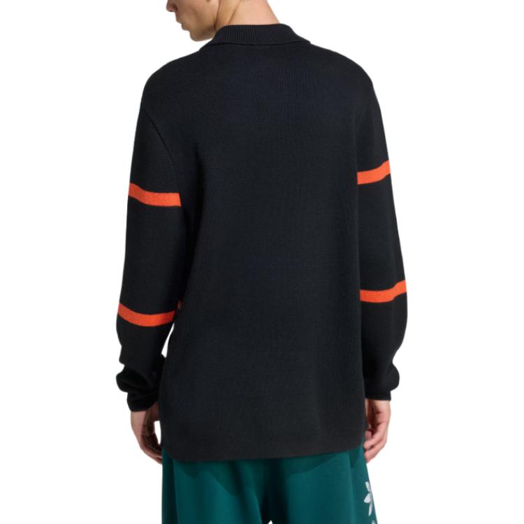 Adidas Оригинальное вязаное поло с длинным рукавом All Blacks FW25 Мужские топы KG4640