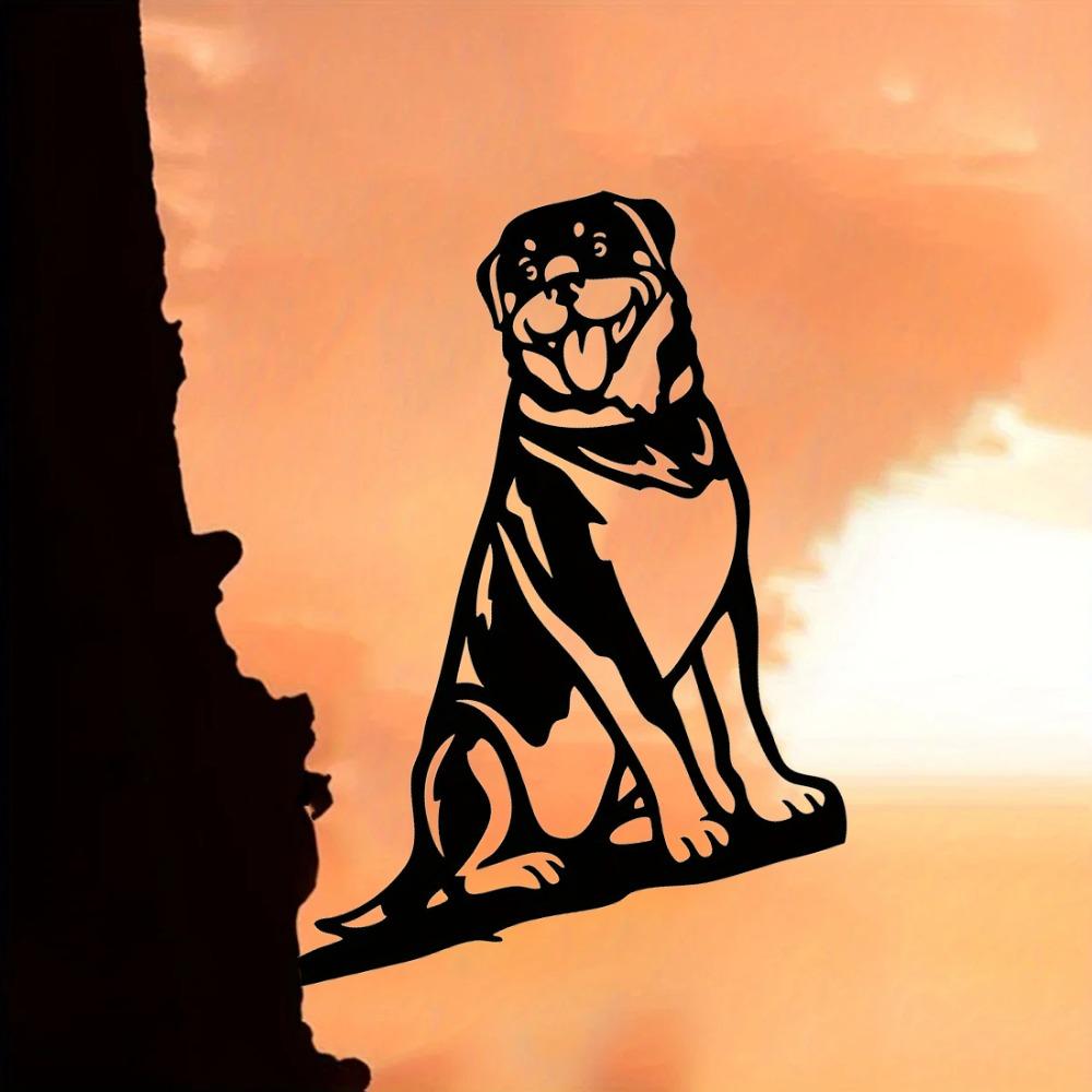 1 шт. Металлический силуэт ротвейлера, деревенский щенок, вырезанный для украшения дома и сада, идеальный подарок на новоселье для любителей собак