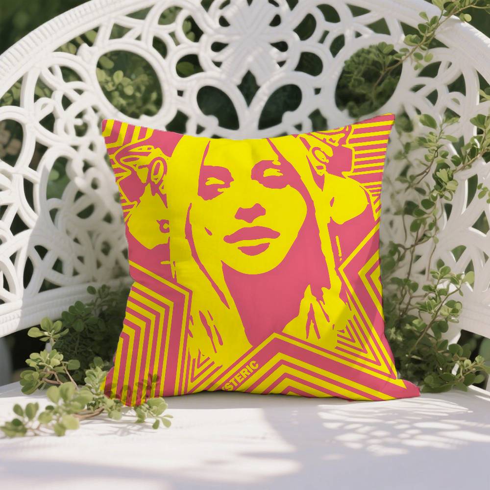 Jap-Fashionable H-Hysteric Casual Glamour Anti-Dustmite Pillowcase Invisible Zipper Silky Short Plush Sofa Cushion Cover
