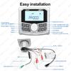 Boat Radio Media Player Stereo MP3 Waterproof Bluetooth Audio FM AM  AUX Music Media Video Player for Harvesters ATV UTV SPA RZR