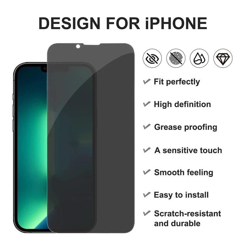 Защитные пленки с полным покрытием для iPhone 13 12 Pro Max 12Mini 13Pro 11Pro XS MAX 7 8 Plus X XR SE закаленное стекло с защитой от шпионажа