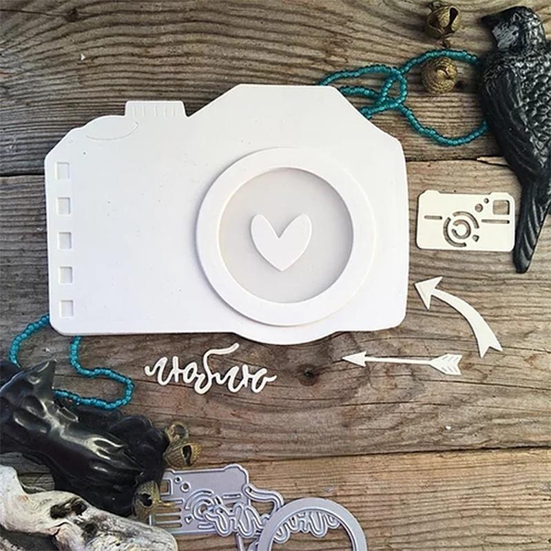 Камера Альбом Металлические режущие штампы Трафарет для DIY Скрапбукинга Фотоальбом Тиснение Бумажные карточки Поделки Вырубки