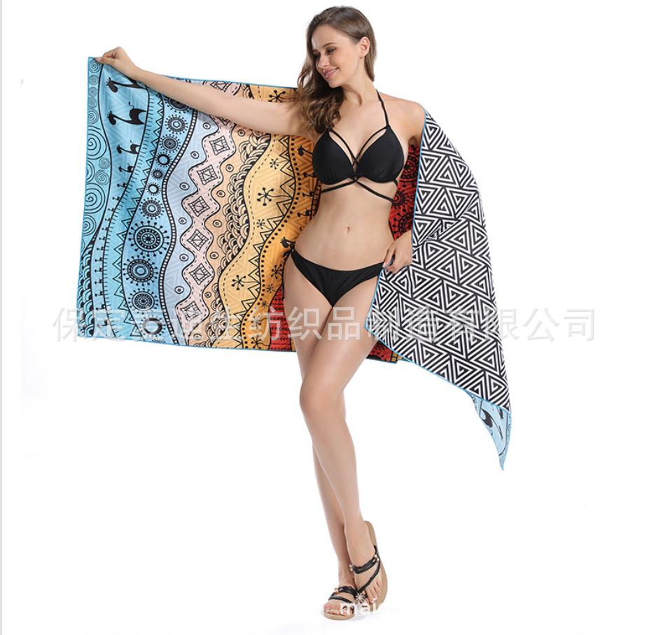 Full-page printing sand-free beach towels, soft water-absorbing quick-drying mesh bag packaging, cheerleading bath towels