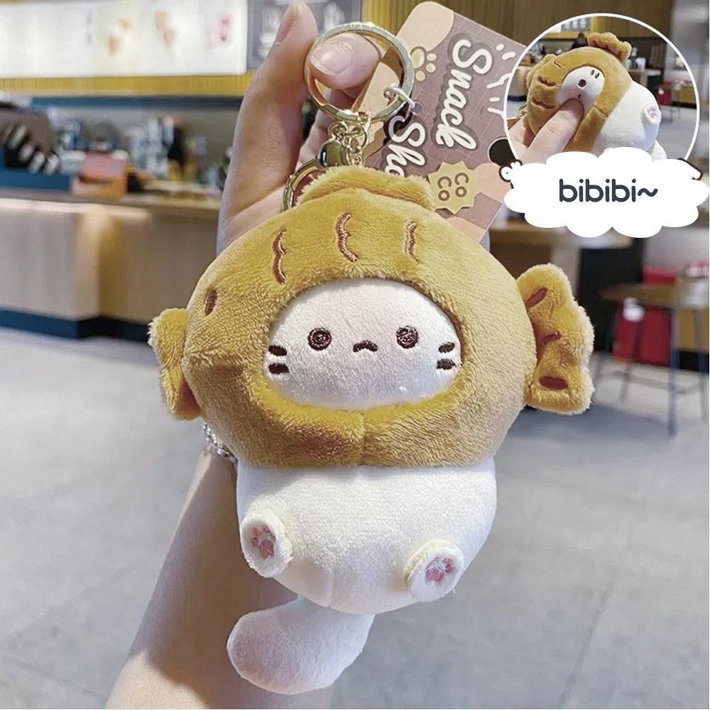 Cocoa Cat Snapper Keychain Plush Schoolbag Pendant Cute Snapper Head Keychain