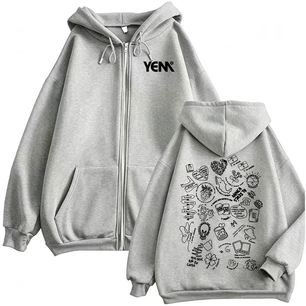 Morat Asuntos Pendientes Yem Zipper Hoodies Men's Harajuku Hip Hop Sweatshirt Jacket Coats Casual Pullovers