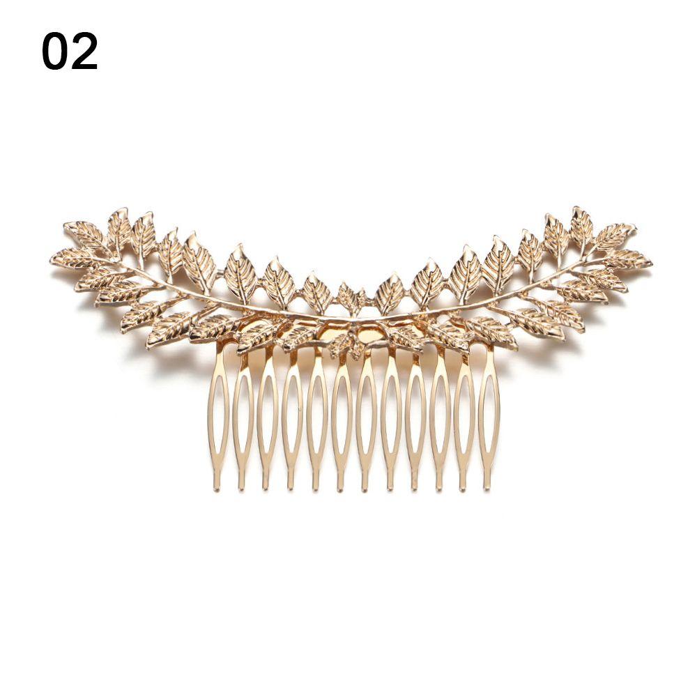 Мода Золото Серебро Украшения для волос Металлический лист Свадебный гребень для волос Женский головной убор Свадебные аксессуары