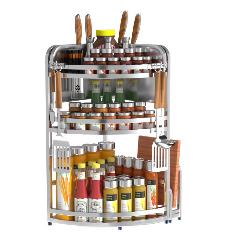 3-Tier Stainless Steel Kitchen Corner Shelf