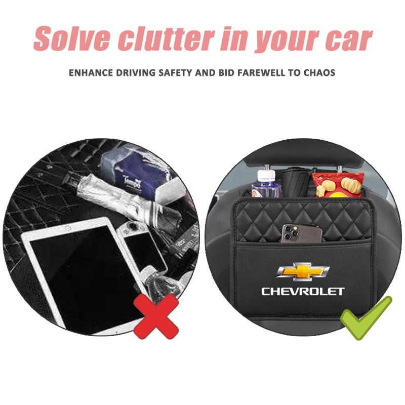 EHJLN1 Car Seat Backrest Storage Stowing Tidying Pocket For Chevrolet Z71 Aveo Impala Lacetti Malibu Sail SS Cruze Sonic Silverado Trax