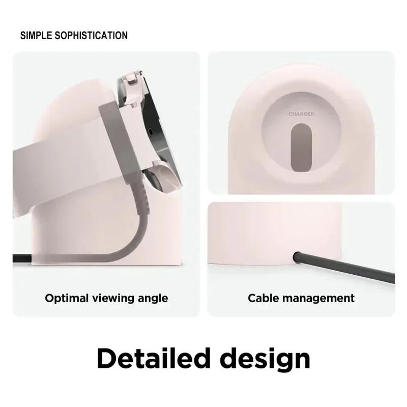 Подставка-зарядка для Apple Watch Series 9 8 Ultra 7 6 5 SE 4 3 2 Док-станция для зарядки Силиконовый кронштейн Держатель для зарядного кабеля iWatch