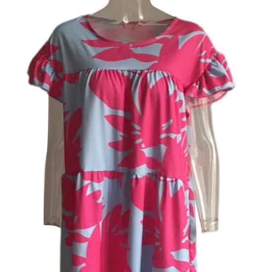 Женское платье с круглым вырезом, летящими рукавами, трапециевидной формы, большие качели, свободные лоскутные плиссированные мягкие пляжные каникулы