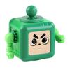 6-Side Stress Relief Cube Toy Multifunctional Anxiety Relief Cartoon Robot Sensory Cube with Spinning Arm Popping Button Joystick Toggle Switch
