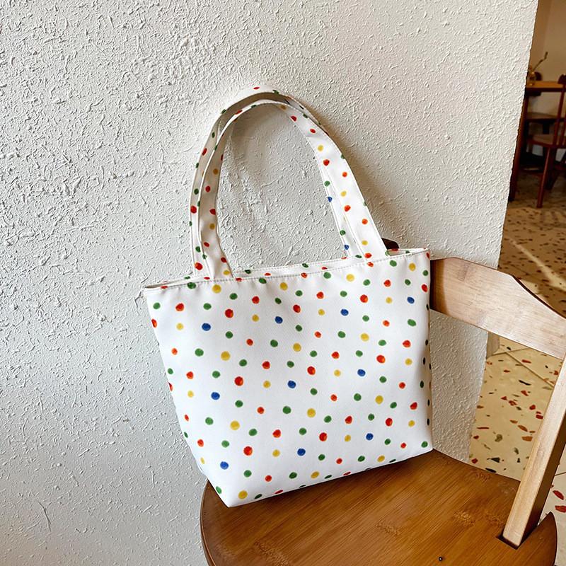Trendy Korean Dot Pattern Shoulder Bag With Spacious Design Ideal For Everyday Use