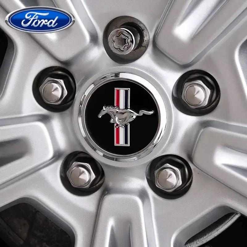 Автомобильная наклейка 2026 2025 Горячая 4 шт. 55 мм 68 мм ABS Подходит для Ford Mustang Колпачок центрального отверстия колеса Значок Логотип Центр шины Пластиковый значок C