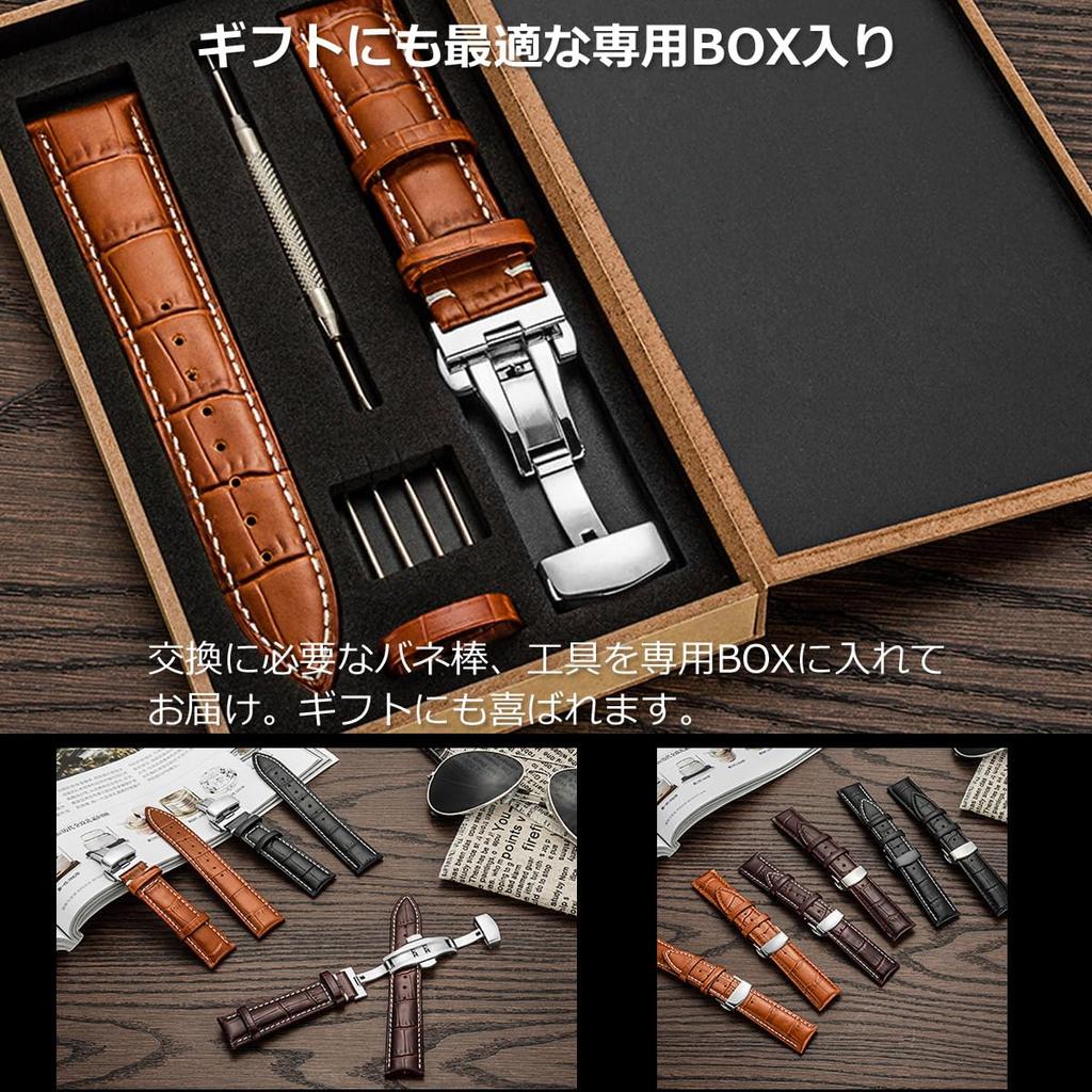 Watch Strap Watch Band 23mm 24mm 22mm 21mm 20mm 19mm 18mm Genuine Leather Watch Band Replacement Strap D Buckle Waterproof Sweatproof Watch Leather