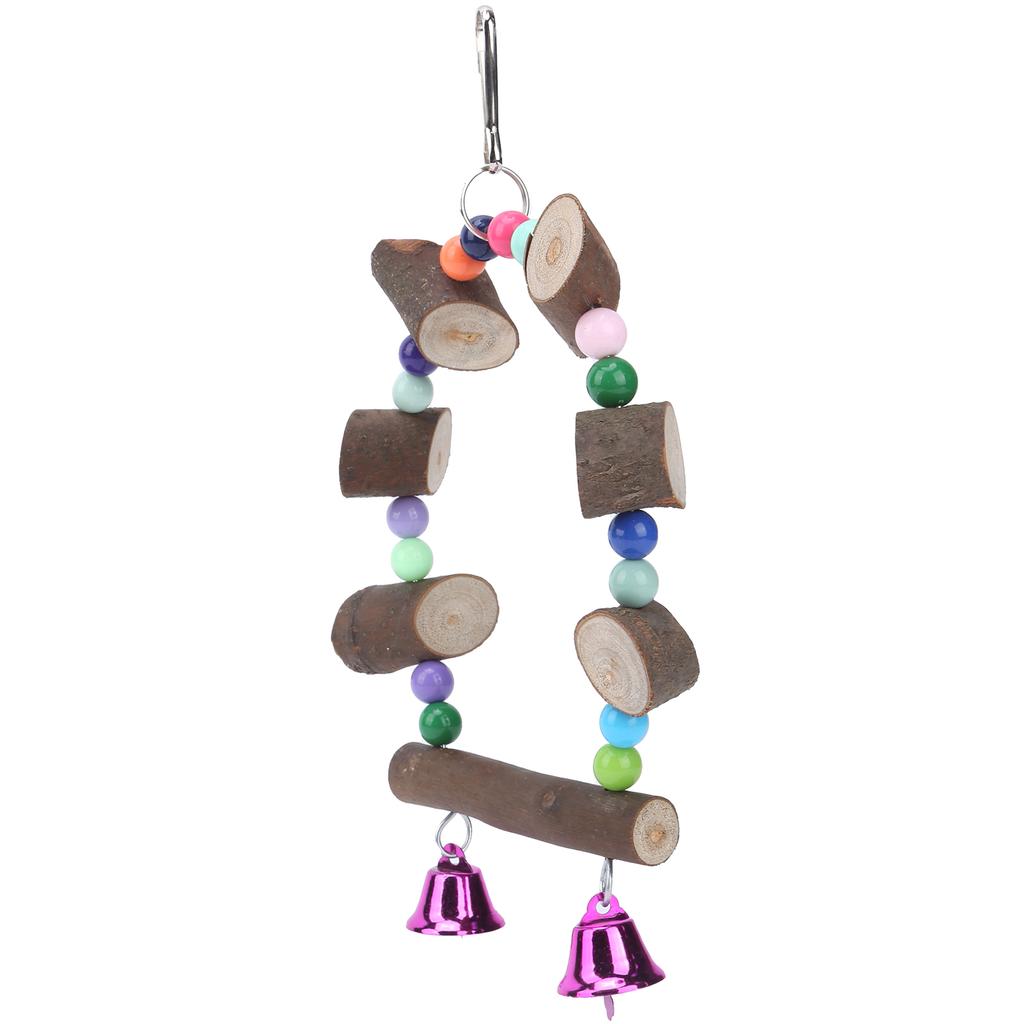 Parrot Swing Toy Wooden Parrot Suspension Bridge Swing for Small Medium Budgies Birds
