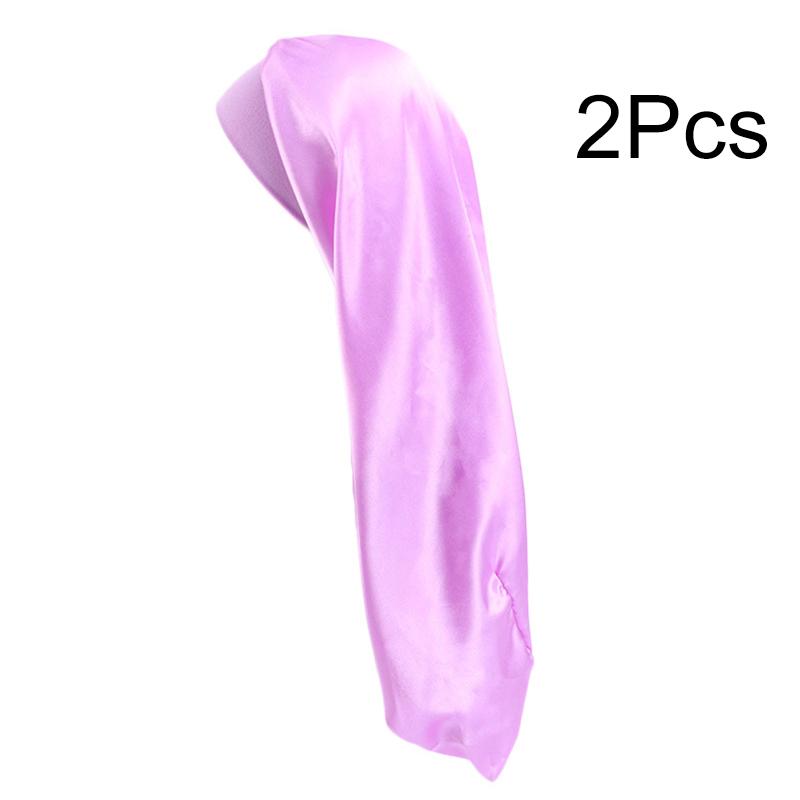 1Pc Silk Satin Bonnet Long Hair Polyester Double Sided Hair Hat Solid Color Dreadlocks Braids Women Night Sleep Cap