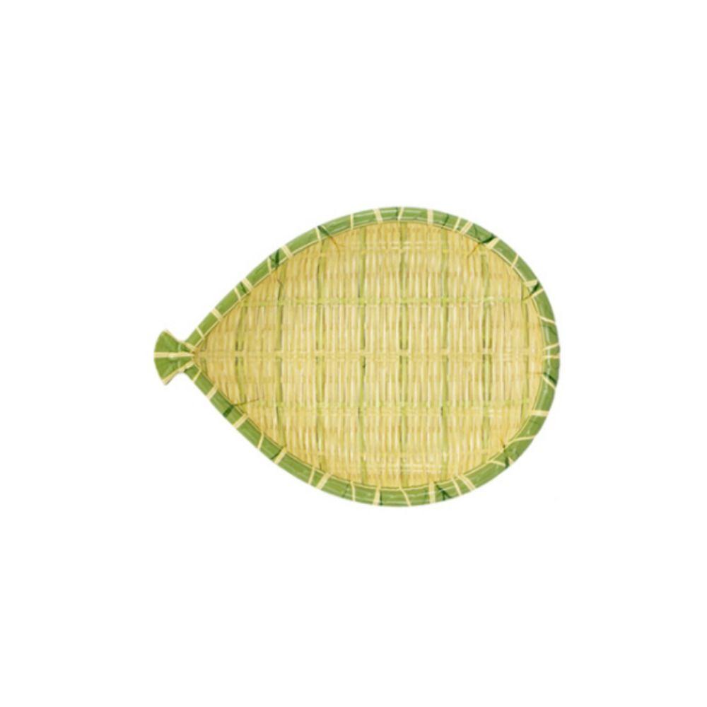 Creative Imitation Bamboo Weaving Hot Pot Vegetable Plate Melamine Multiple Styles Barbecue Plate Green Serving Plate Restaurant