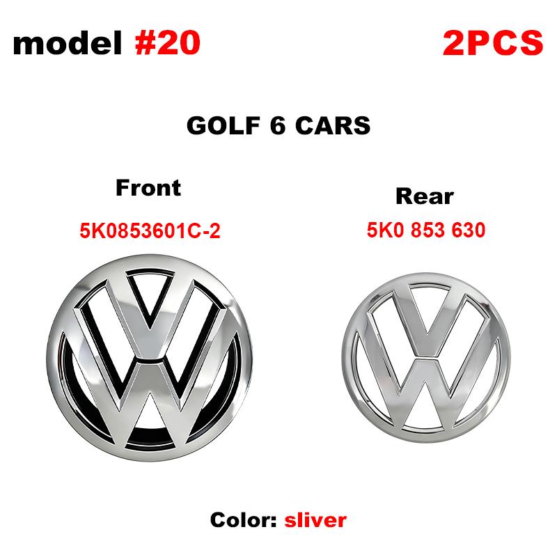 5K0853601C VW 135mm Car Front Grill Logo Emblem 110mm Rear Trunk Lid Badge For Volkswagen Golf MK6 Replacement Auto Accessories ze5