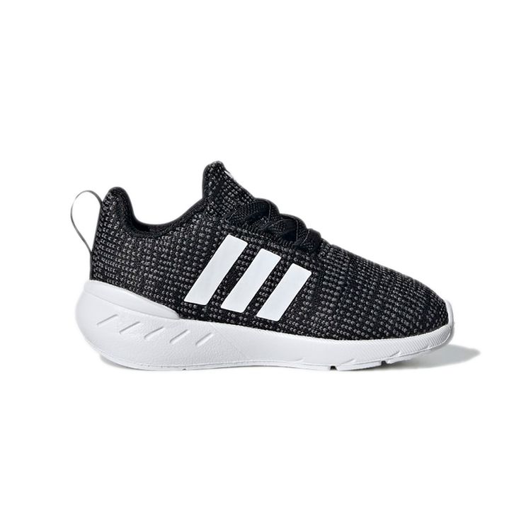 Adidas Swift Run 22 I Черно-белые детские кроссовки Core-Black Cloud-White Grey-Five GW8184